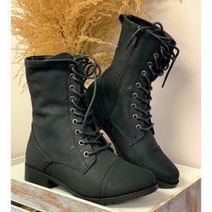 Black combat boots